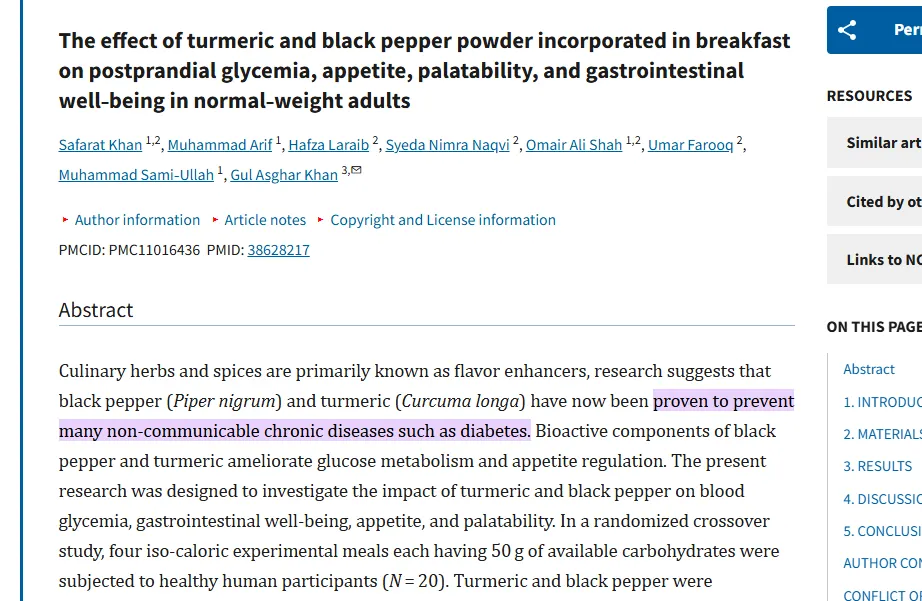 Original illustration of turmeric and black pepper research